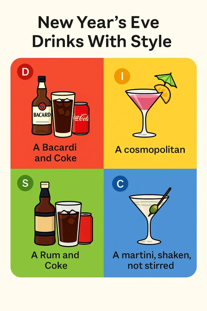 How New Year’s Eve Drinks Reveal the Four DISC Personalities